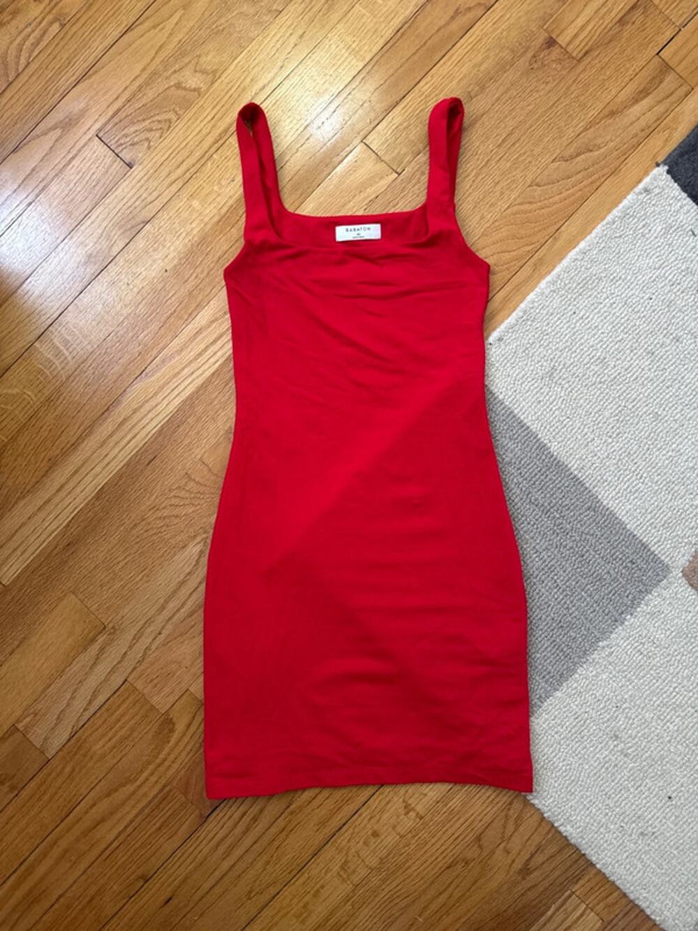 Red Aritzia Babaton bodycon buttery smooth mini dress size XS